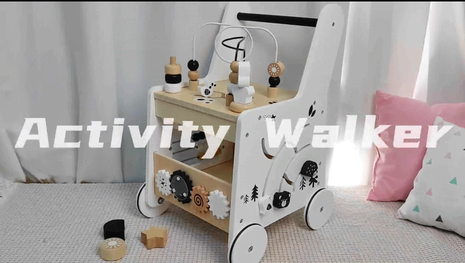 Amazon.com: Wooden Baby Walker Activity Cubes,Baby Push Walker Toy